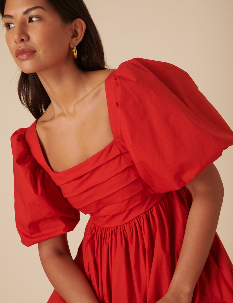 Red Nova Midi Dress