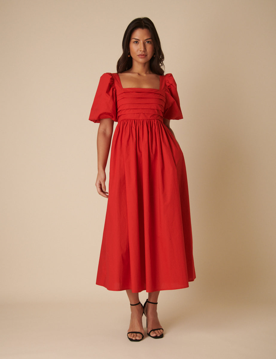 Red Nova Midi Dress