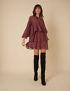 Burgundy Ruffled Ret Mini Dress