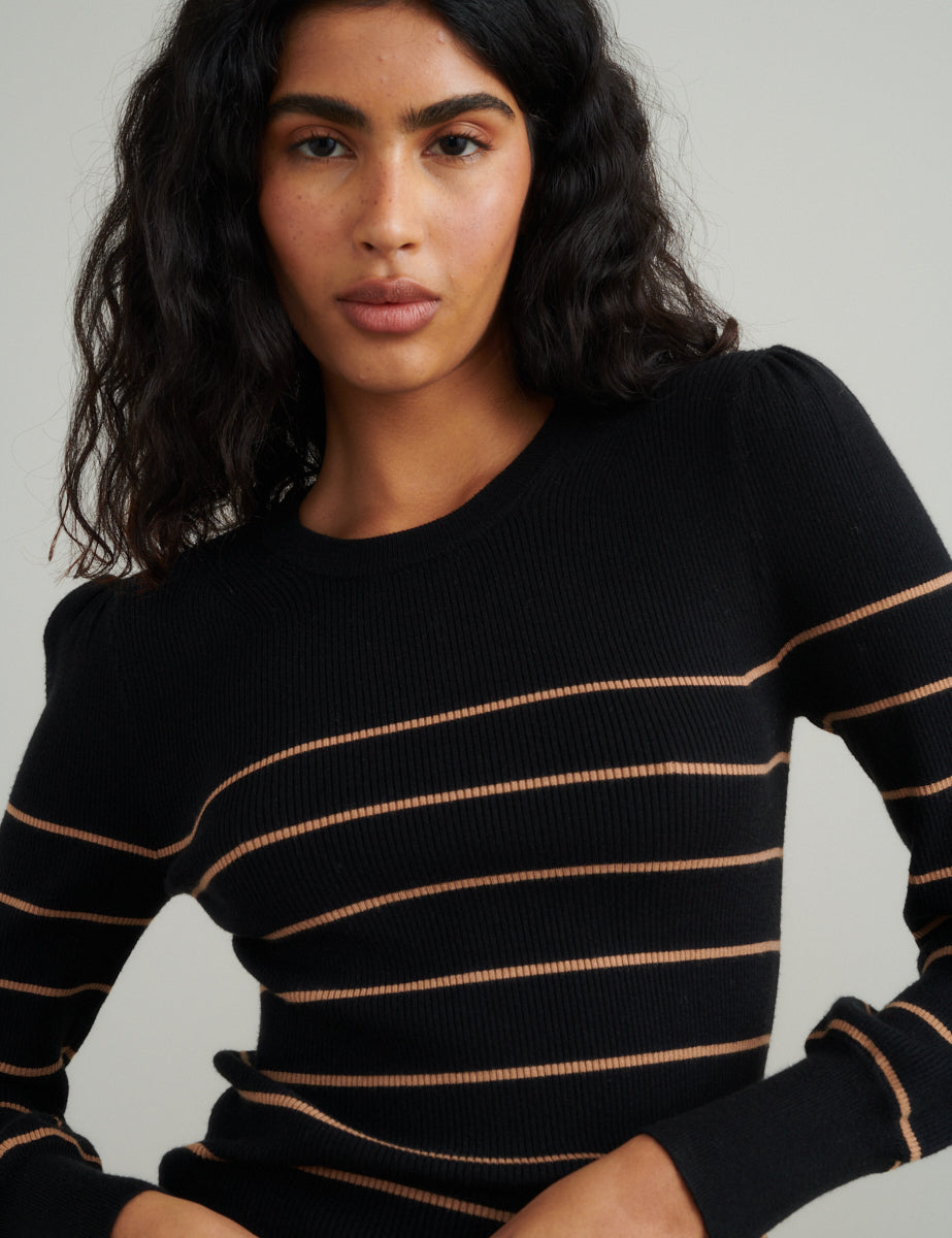 Black Striped Knitted Jumper