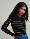 Black Striped Knitted Jumper