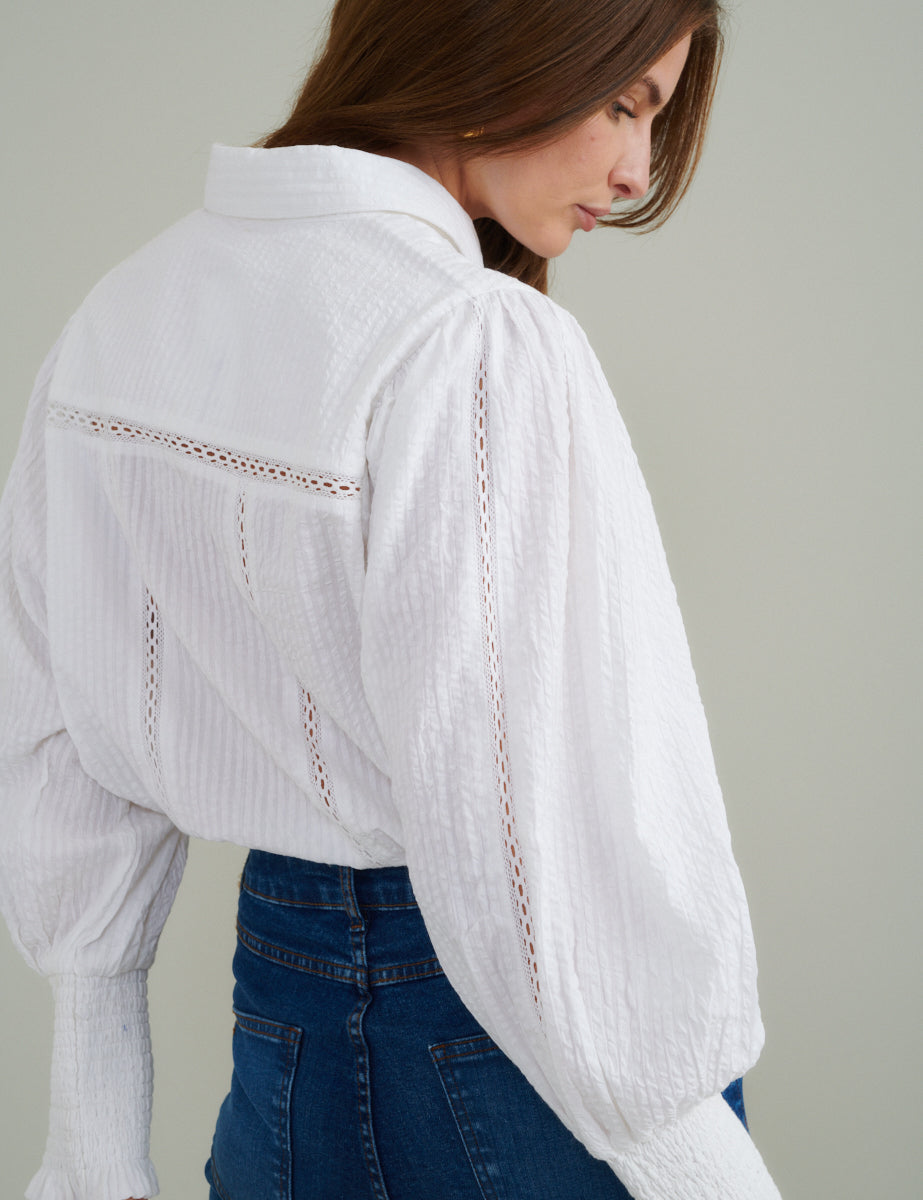 White Broderie Shirt