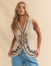 Cream Embroidered Waistcoat