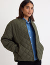 Khaki Quilted Bomber Jacket