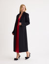 Black Tailored Fitted Wool Blend Coat