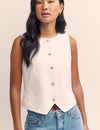 White Crew Neck Waistcoat