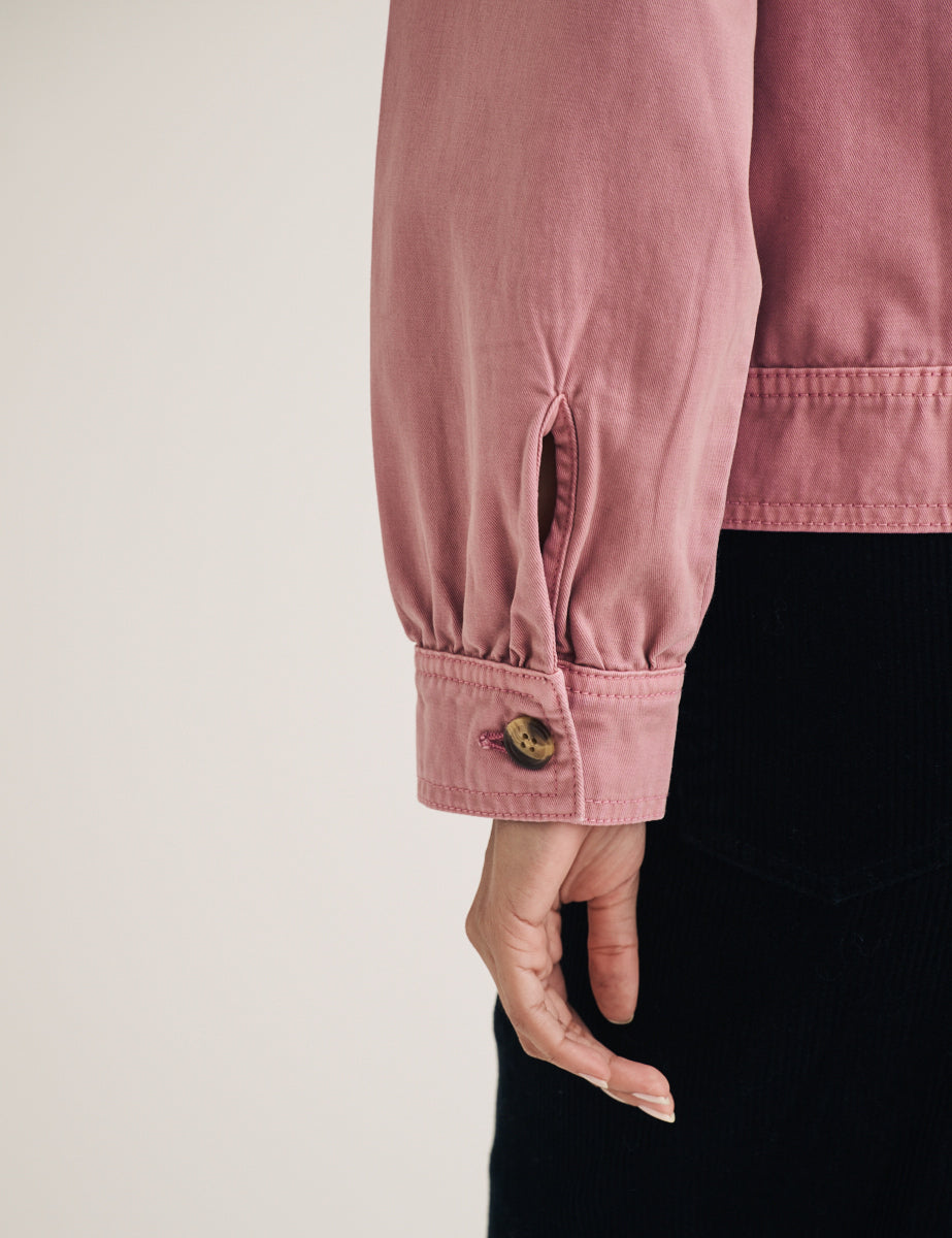 Pink Denim Cropped Jacket