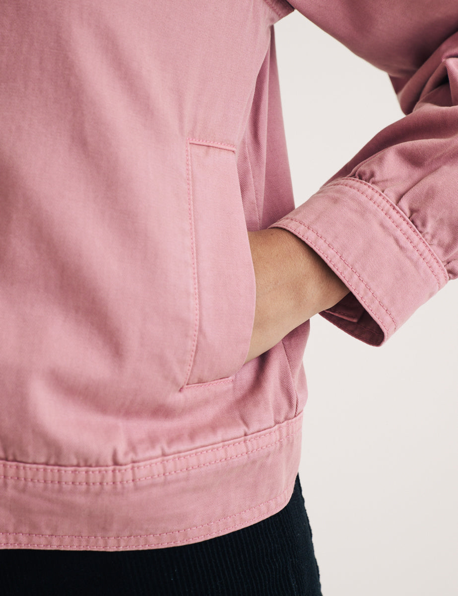 Pink Denim Cropped Jacket