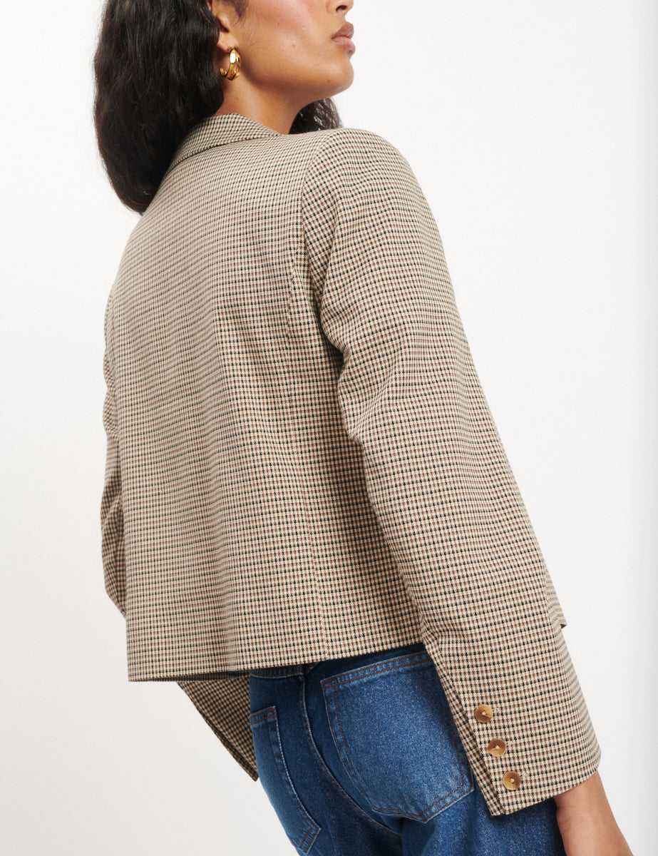 Heritage Check Cropped Blazer