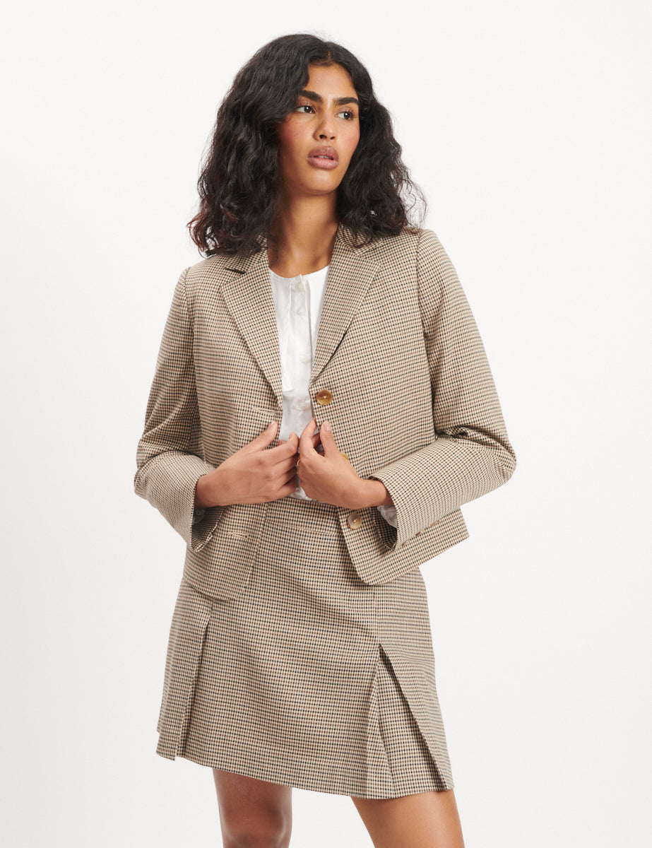 Heritage Check Cropped Blazer