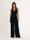 Black Velvet Halterneck Waistcoat