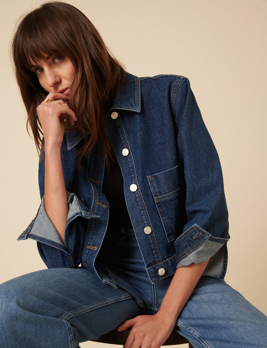 Blue Boxy Denim Jacket