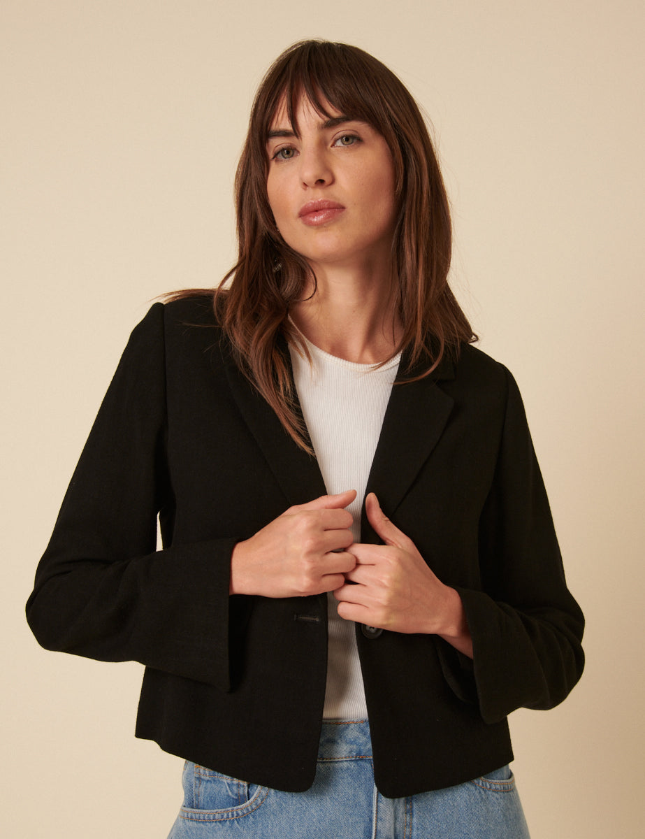 Black Cropped Blazer