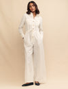 Cream Linen-blend Utility Jumpsuit