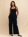 Black Ruffle Strap Sleeveless Jumpsuit