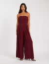 Burgundy Bandeau Rory Jumpsuit