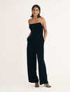 Black Velvet Strapless Jumpsuit