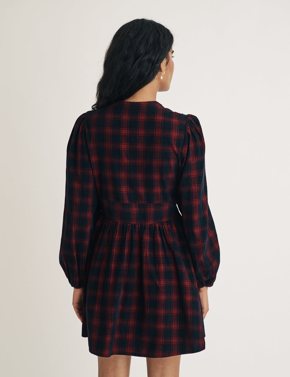 Petite Red Check Starlight Mini Dress