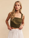 Green Cami Crop Top