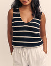 Black Striped Knitted Vest