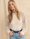 White Mesh Stitch Knitted Jumper