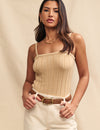 Beige Wide Rib Cami Top