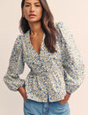 Blue Ditsy Floral Ria Blouse