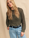 Green Mesh Stitch Knitted Jumper