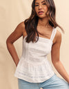 White Broderie Anglaise Salvia Cami Top