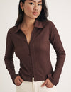 Brown Long Sleeve Jersey Shirt