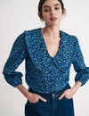 Blue Ditsy Floral Cord Emmie Blouse