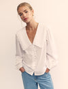 White Long Sleeve Birdie Blouse