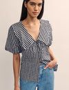 Black Gingham Birdie Blouse