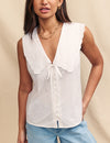 White Sleeveless Birdie Blouse