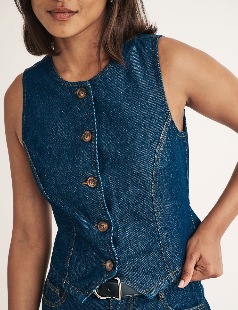 Denim waistcoats best sale