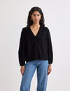 Black Cord Peter Pan Collar Birdie Blouse