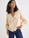 Cream Cord Peter Pan Collar Birdie Blouse