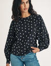 Black Ditsy Floral Top