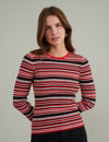 Black and Red Striped Knitted Top