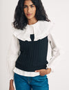 Black Scoop Neck Rib Knitted Vest