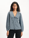 Blue Gingham Long Sleeve Birdie Blouse