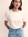 White Easy Fit Crew Neck T-Shirt