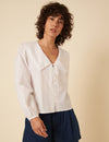 White Long Sleeve Birdie Blouse