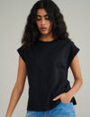 Black Cap Sleeve T-Shirt