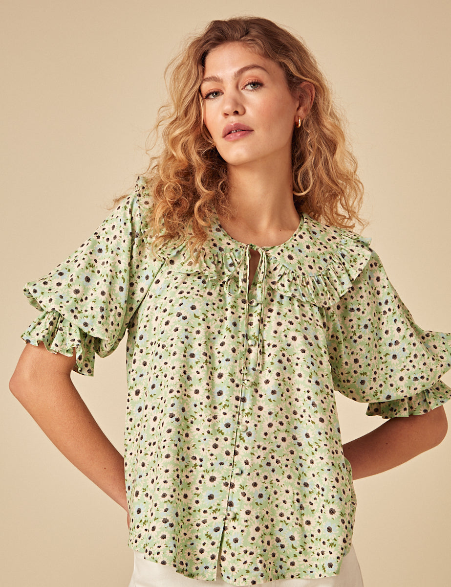Green Ditsy Aliyah Top