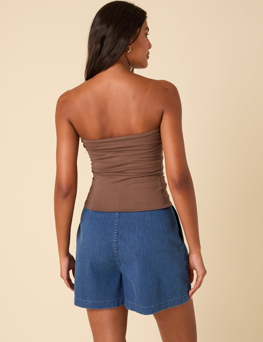 Brown Bandeau Top