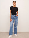 High Rise Wide Leg Mid Wash Jean