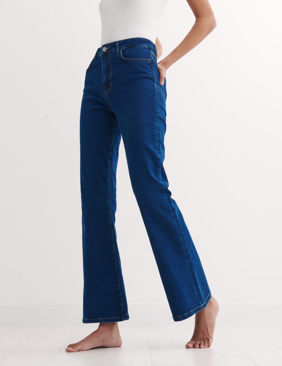 Mid Rise Slim Flare Indigo