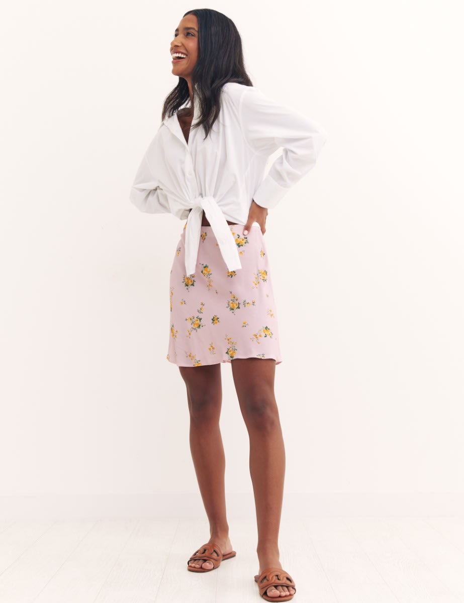 Lilac Big Floral Camilla Mini Skirt