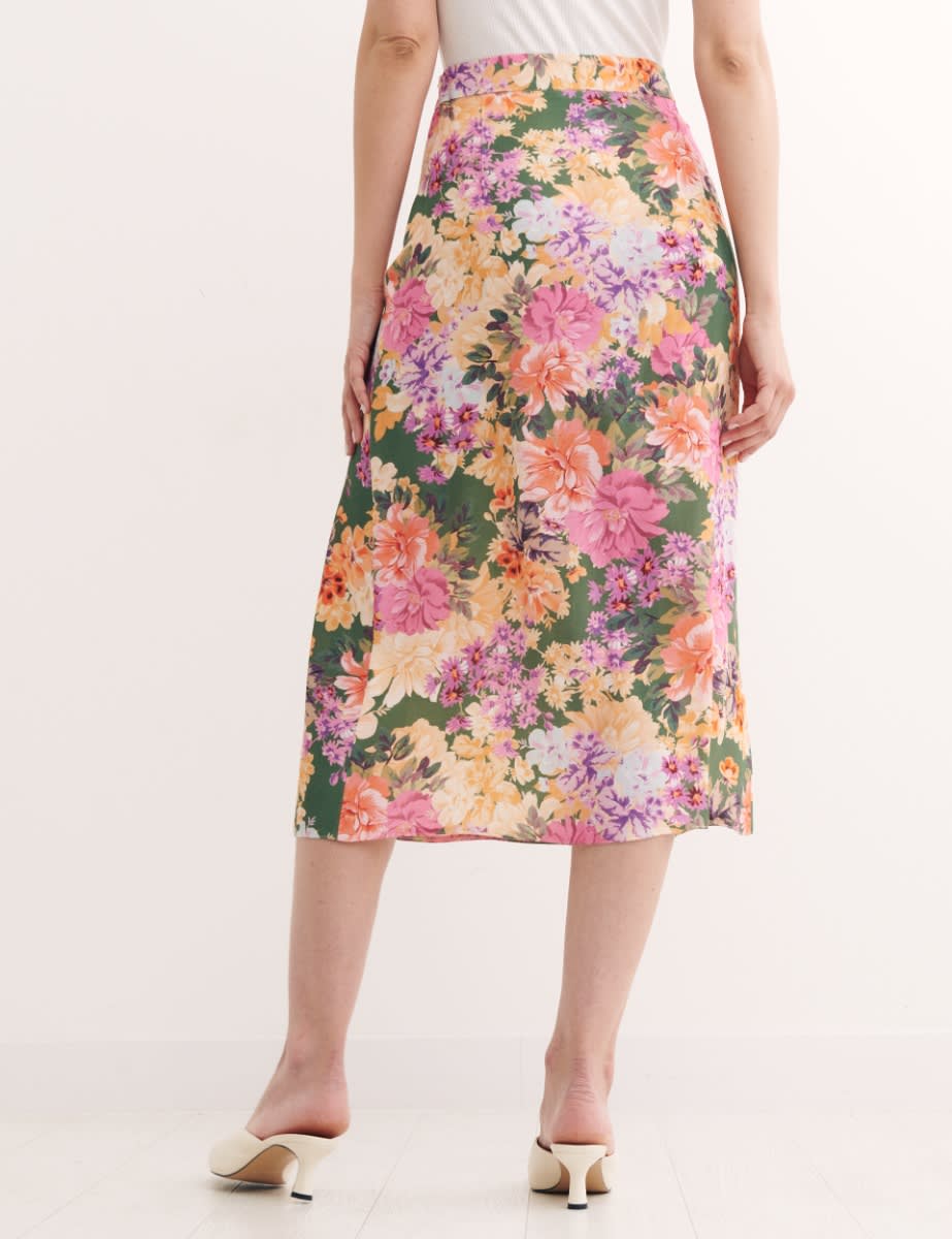 Green Big Floral Sara Skirt